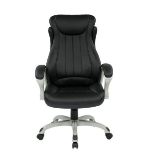 OSP Eco Leather Executive Mangers Chair Silver Black